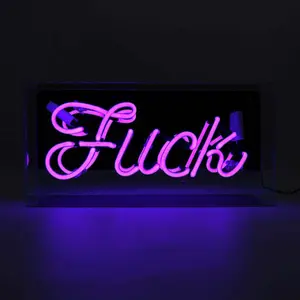 Neon illuminated sign Locomocean Fuck Purple image-0