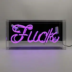 Neon illuminated sign Locomocean Fuck Purple image-2