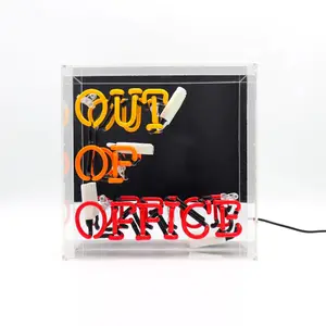 Neon illuminated sign Locomocean Out Of Office image-0