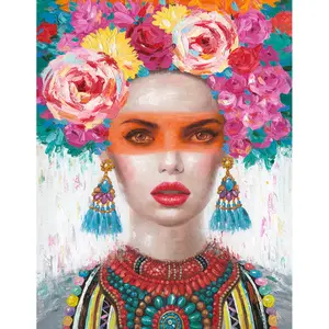 Wandmalerei Locomocean Woman Floral Headdress image-0