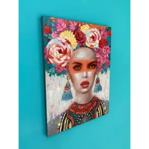 Wandmalerei Locomocean Woman Floral Headdress image-2
