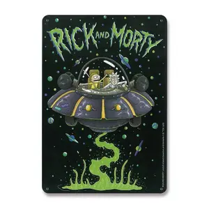 Panel aus Metall Logoshirt Rick & Morty Spaceship image-0