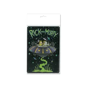 Panel aus Metall Logoshirt Rick & Morty Spaceship image-1