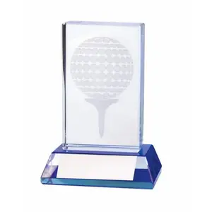 Kristall-Golf-Trophäe mit 3d-Lasergravur Longridge Davenport image-0