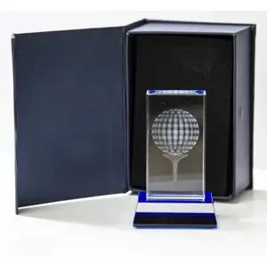 Kristall-Golf-Trophäe mit 3d-Lasergravur Longridge Davenport image-4