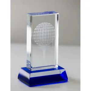 Kristall-Golf-Trophäe mit 3d-Lasergravur Longridge Davenport image-1