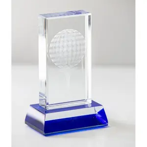 Kristall-Golf-Trophäe mit 3d-Lasergravur Longridge Davenport image-2