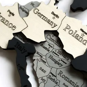 Decoração de parede mapa-mundi LosokaWood 3D Wzór 9 image-1