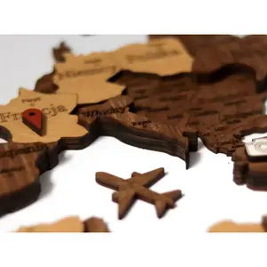 World Map Wall Decoration LosokaWood 3D Wzór 12 image-1