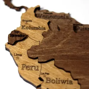World Map Wall Decoration LosokaWood 3D Wzór 12 image-2