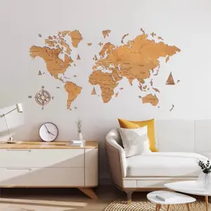 World Map Wall Decoration LosokaWood 2D-Wzór 2