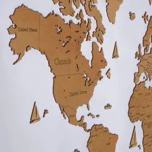 World Map Wall Decoration LosokaWood 2D-Wzór 2 image-1