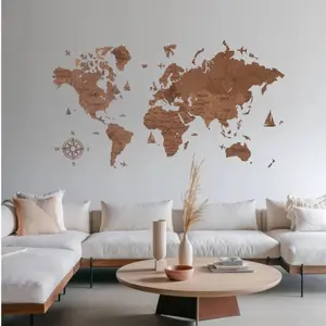 World Map Wall Decoration LosokaWood 2D-Wzór 1
