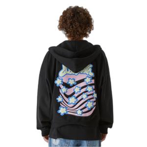 Hooded sweatshirt met rits Lost Youth Flower Waves image-4