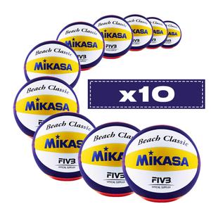 Pakke med 10 volleybolde Mikasa BV551C Beach Classic