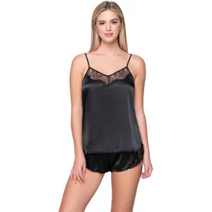 Nuisette caraco fines bretelles femme Luna Prestige Satin image-1