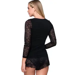 Dames lange mouwen T-shirt met kant top Luna Micro Touch Lace image-1
