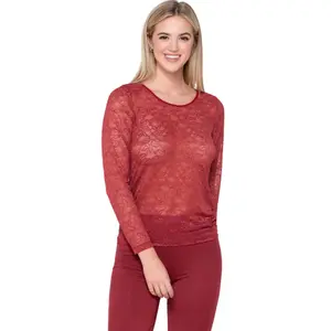 Dames lange mouwen T-shirt met kant top Luna Micro Touch Lace image-0