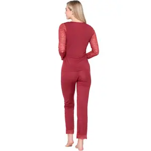 Dames lange mouwen T-shirt met kant top Luna Micro Touch Lace image-4