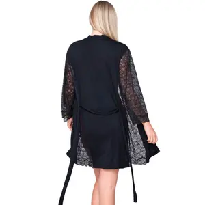 Damen Kimono mit langen Spitzenärmeln Luna Micro Touch Lace image-2