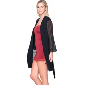 Damen Kimono mit langen Spitzenärmeln Luna Micro Touch Lace image-1