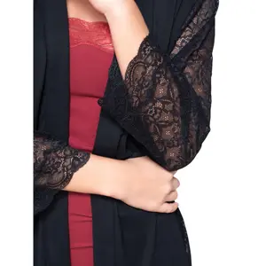 Damen Kimono mit langen Spitzenärmeln Luna Micro Touch Lace image-3