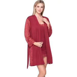 Damen Kimono mit langen Spitzenärmeln Luna Micro Touch Lace image-3