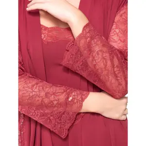 Damen Kimono mit langen Spitzenärmeln Luna Micro Touch Lace image-4