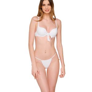 Adjustable tie-side Brazilian bikini bottom for women Luna Blue Sense image-1