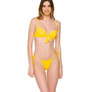 Adjustable tie-side Brazilian bikini bottom for women Luna Blue Sense image-1