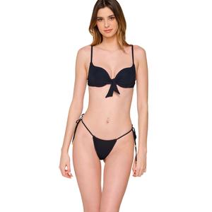 Adjustable tie-side Brazilian bikini bottom for women Luna Blue Sense image-3