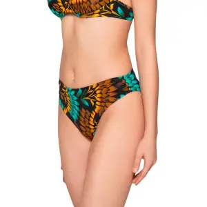Pleated women's bikini bottom Luna Emerald image-2