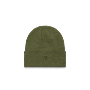 he960ton-w485-lyle-scott-tonal-eagle-beanie-hat-olive-one-size