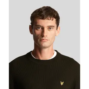 Camisola de gola redonda em malha xadrez Lyle & Scott image-4