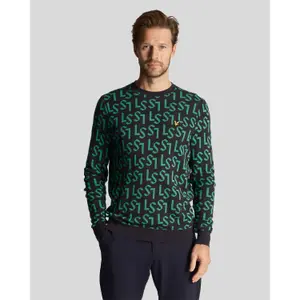 Round neck sweater Lyle & Scott Monogram image-1