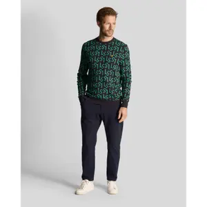 Round neck sweater Lyle & Scott Monogram image-2