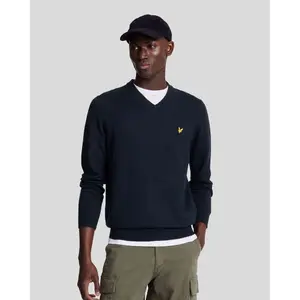 Jersey de cuello de pico de algodón merino Lyle & Scott image-2