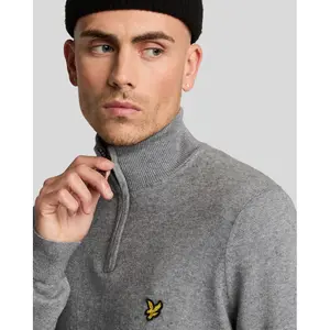 Cotton and merino wool 1/4 zip jumper Lyle & Scott image-5