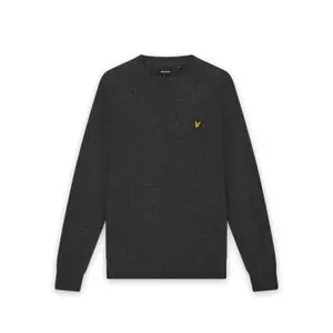 Rundhalsad tröja i ull från lamm Lyle & Scott Blend image-1