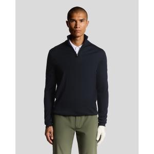 Embroidered merino knit 1/4 zip pullover Lyle & Scott image-1