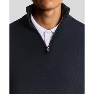 Embroidered merino knit 1/4 zip pullover Lyle & Scott image-4