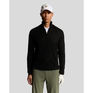 Embroidered merino knit 1/4 zip pullover Lyle & Scott image-1