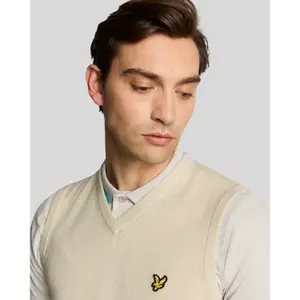 Strickweste mit V-Ausschnitt aus Merinowolle Lyle & Scott image-4