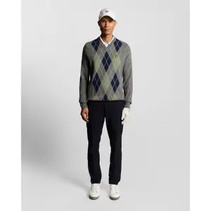 Pulôver de lã de carneiro com decote em V Lyle & Scott Blend Arygle image-1