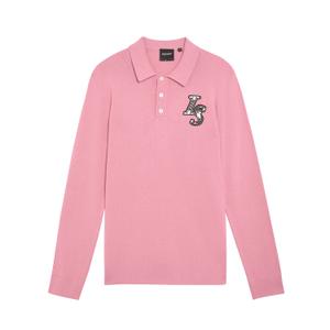Polo a maniche lunghe in maglia Lyle & Scott Deco Patch