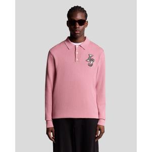 Polo a maniche lunghe in maglia Lyle & Scott Deco Patch image-1