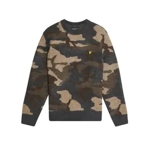 Børstet rundhalset camouflage trøje Lyle & Scott