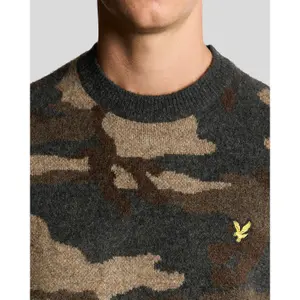 Børstet rundhalset camouflage trøje Lyle & Scott image-3