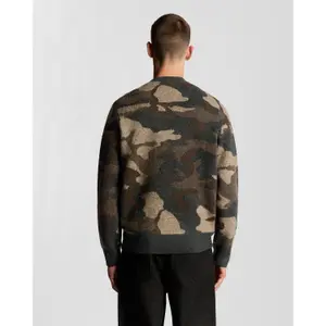Børstet rundhalset camouflage trøje Lyle & Scott image-2