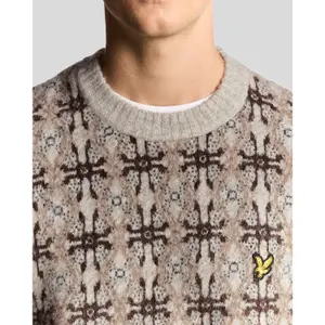 Brushed crew neck jumper Lyle & Scott Intarsia image-4